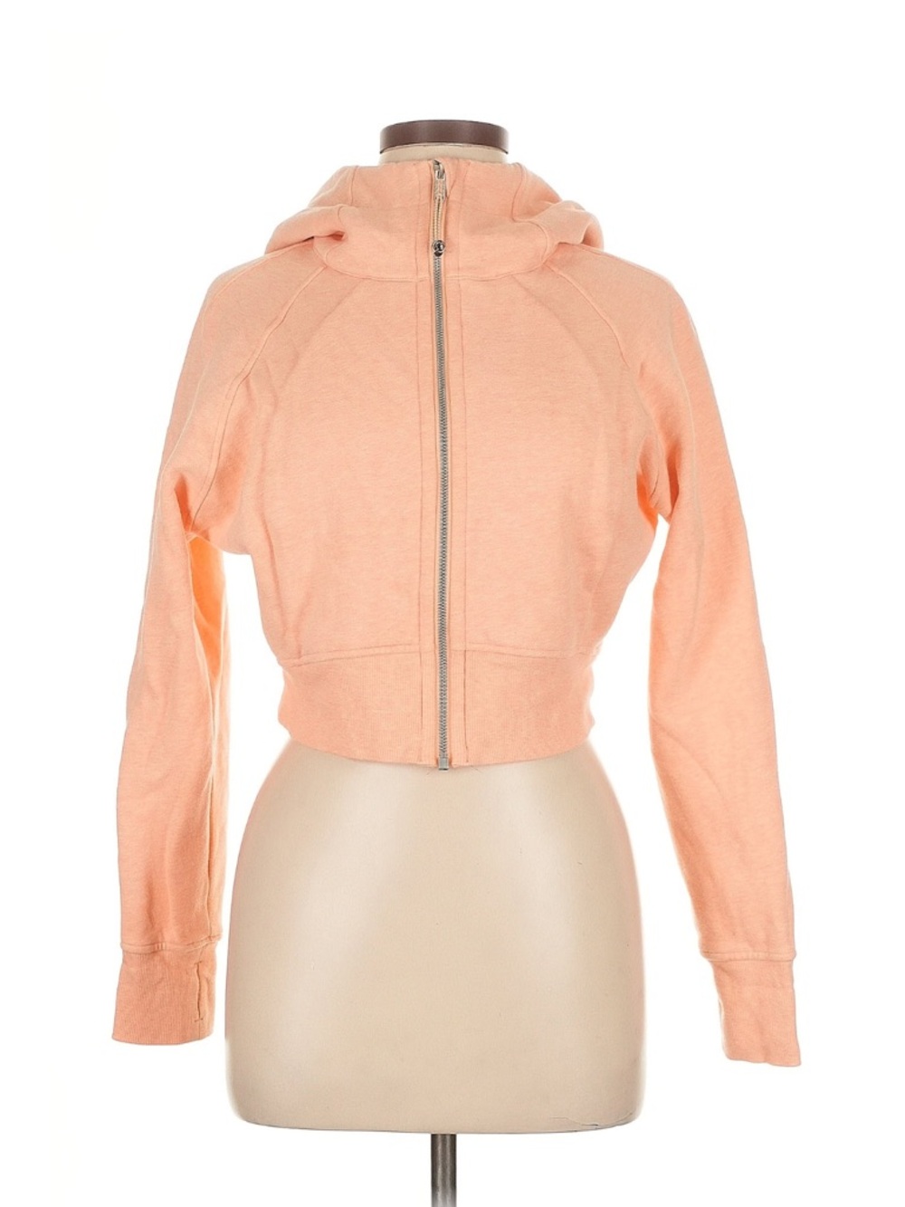 Lululemon Scuba Full-Zip Cropped Hoodie Heathered Peach 🍑 10